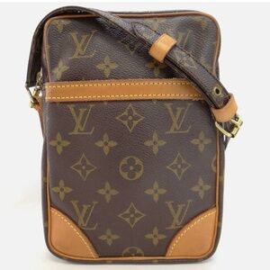 LOUIS VUITTON Danube Crossbody Shoulder Bag Monogram Brown Unisex Clean Pockets